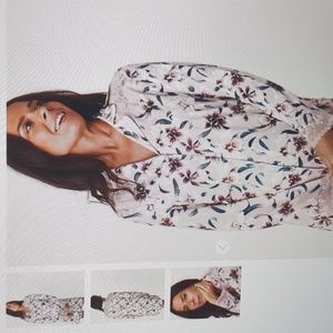 NWT la Vie en Rose Recycled Fibers Lace Trim Button-down Sleepshirt - XS